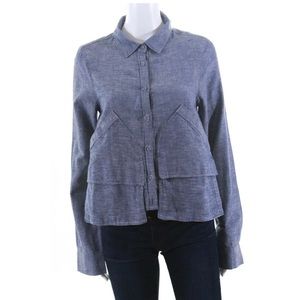 Nicholas K Button Down Surplice Back Top Size SM